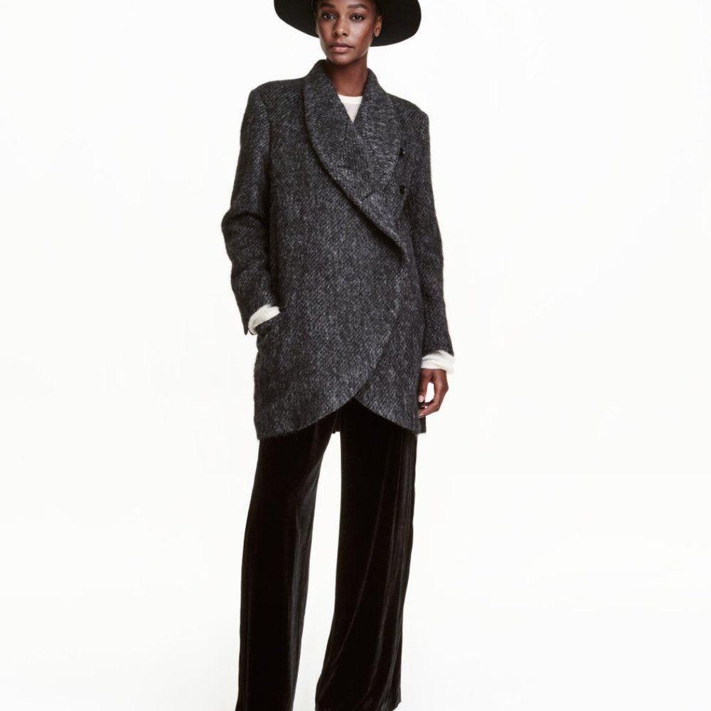 New alpaca mohair wool coat size 8 "H&M Studio"